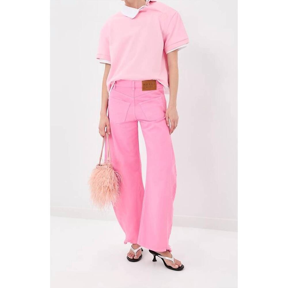 NEW A.W.A.K.E. MODE mirror jeans with side inserts in pink
